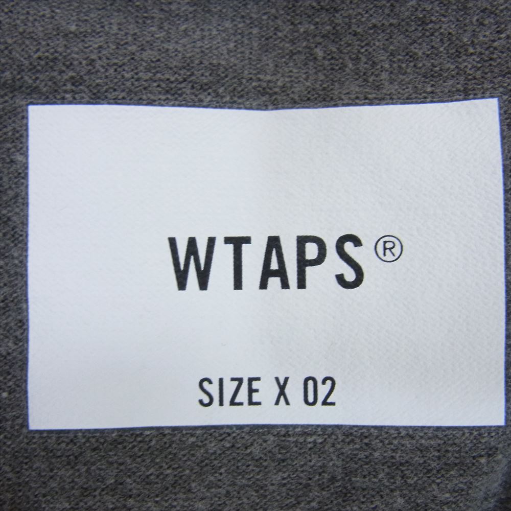 WTAPS ダブルタップス 23SS 231ATDT-CSM18 COTTON.SIGN L/S バック ロゴ 刺繍 ロングスリーブ カットソー Tシャツ スミ黒 M グレー系 X 02【中古】