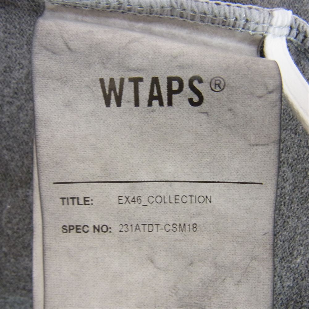 WTAPS ダブルタップス 23SS 231ATDT-CSM18 COTTON.SIGN L/S バック ロゴ 刺繍 ロングスリーブ カットソー Tシャツ スミ黒 M グレー系 X 02【中古】