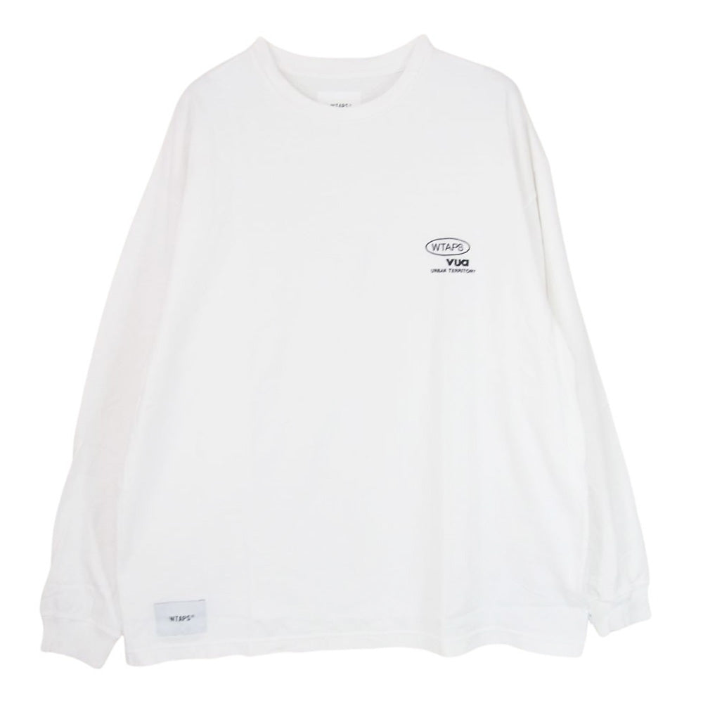 WTAPS ダブルタップス 23AW 232ATDT-CSM06 COTTON PROTECT コットン プロテクト ロゴ 刺? カットソー Tシャツ 長袖 ホワイト ホワイト系 X03【中古】