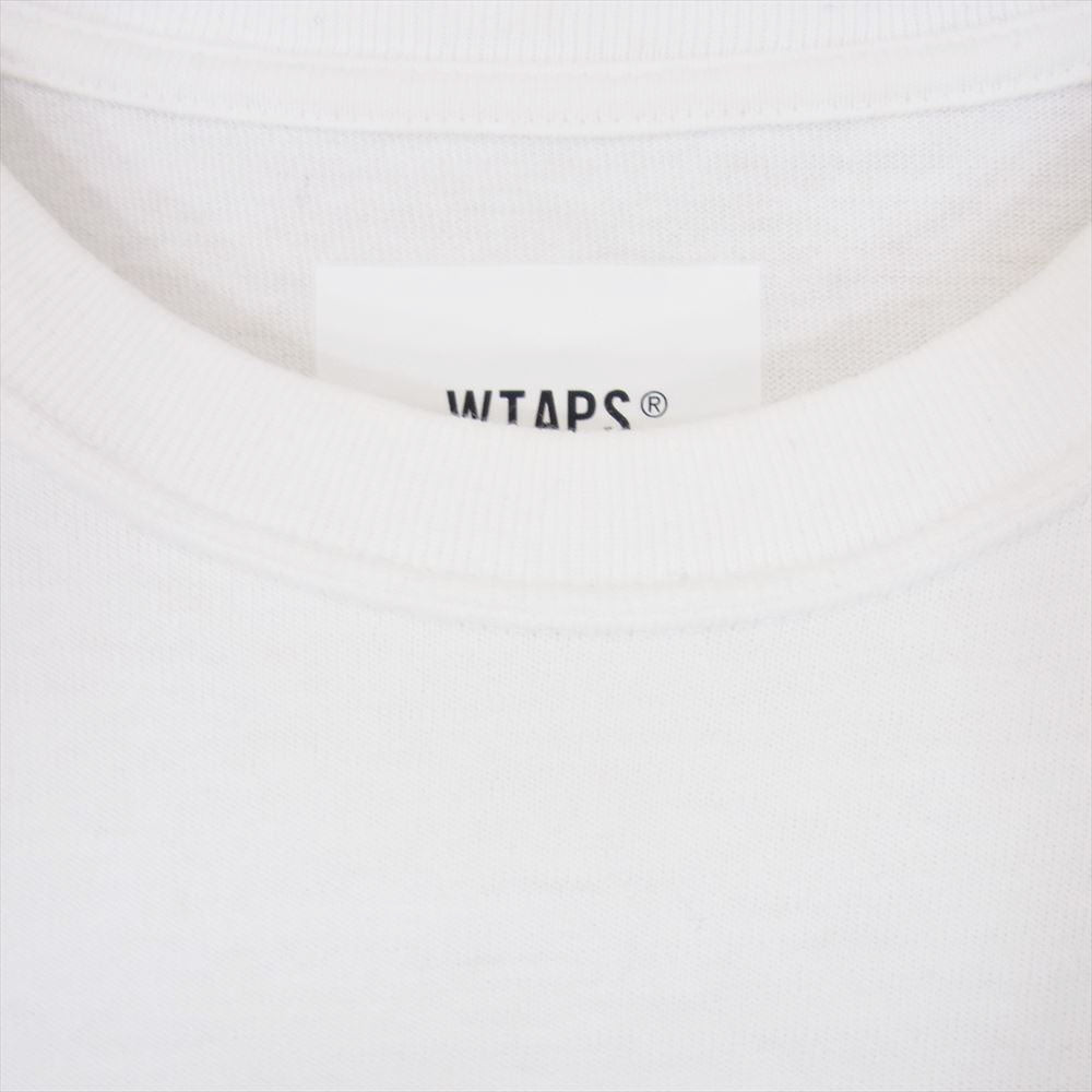 WTAPS ダブルタップス 23AW 232ATDT-CSM06 COTTON PROTECT コットン プロテクト ロゴ 刺? カットソー Tシャツ 長袖 ホワイト ホワイト系 X03【中古】