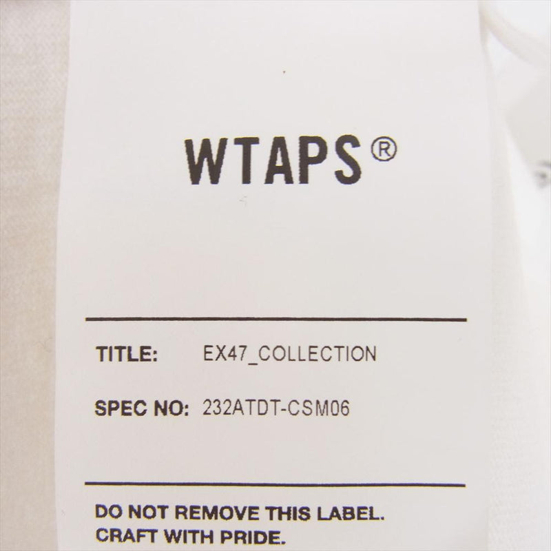 WTAPS ダブルタップス 23AW 232ATDT-CSM06 COTTON PROTECT コットン プロテクト ロゴ 刺? カットソー Tシャツ 長袖 ホワイト ホワイト系 X03【中古】