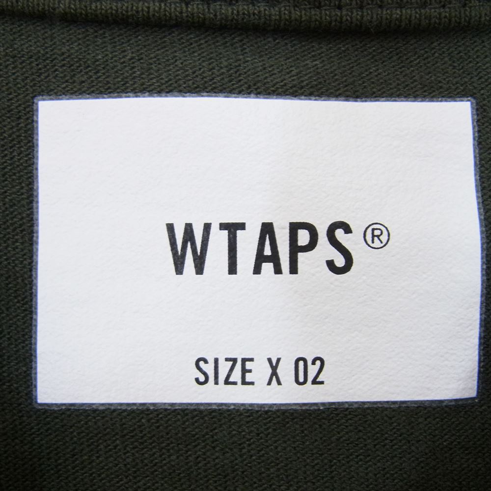 WTAPS ダブルタップス 23AW 232ATDT-CSM06 COTTON PROTECT コットン プロテクト ロゴ 刺? カットソー Tシャツ 長袖 グリーン グリーン系 X02【中古】