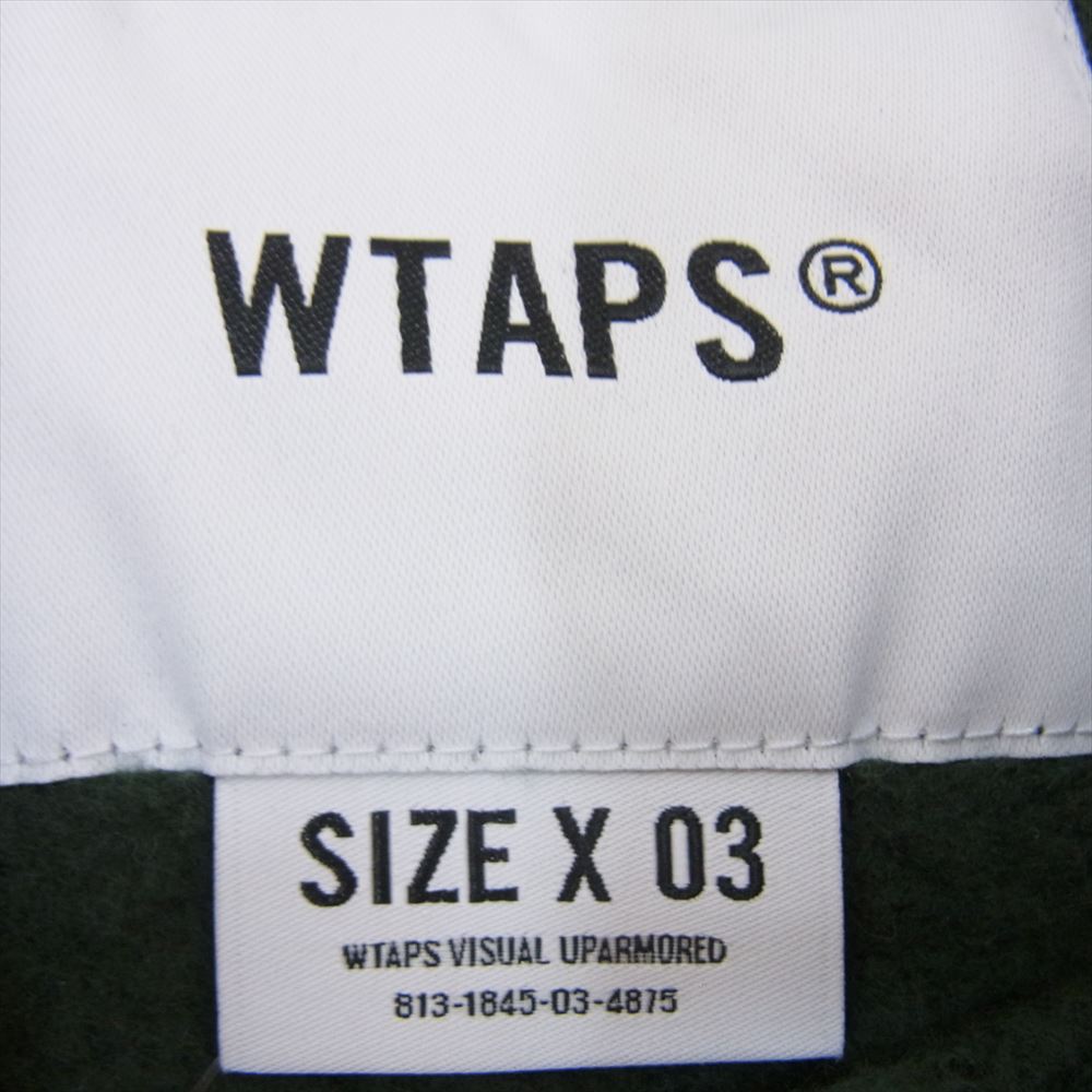 WTAPS ダブルタップス 23AW  232ATDT-CSM18 SWEATER COTTON PROTECT ロゴ 刺繍 スウェット トレーナー グリーン系 X 03【中古】