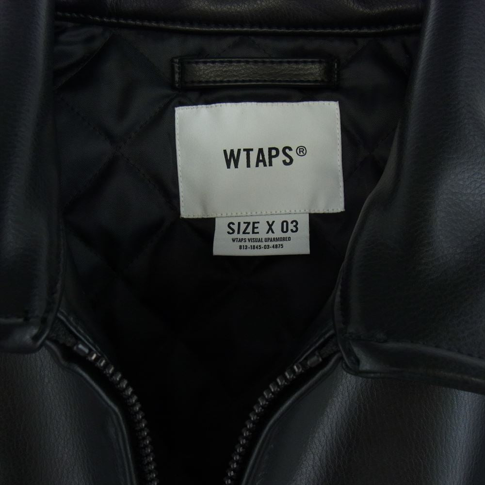 WTAPS ダブルタップス 22AW 222BRDT-JKM07 SYNTHETIC JACKET シンセティック レザー フライト ジャケット ブラック系 X03【美品】【中古】