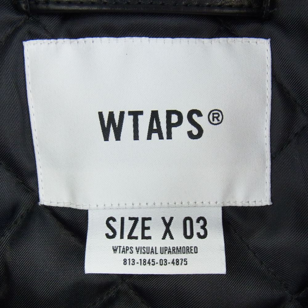 WTAPS ダブルタップス 22AW 222BRDT-JKM07 SYNTHETIC JACKET シンセティック レザー フライト ジャケット ブラック系 X03【美品】【中古】