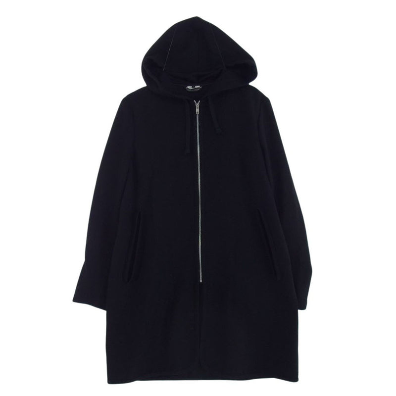 COMME des GARCONS HOMME DEUX コムデギャルソンオムドゥ AD2021 DH-C008 ウール フルジップ フーデッド ライナーコート ブラック系 S【美品】【中古】