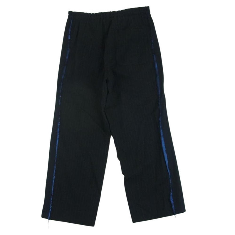 クオン 22AW 142PT020605 KINTSUGI Drawstring Trousers 金継ぎ 切替 サイドライン ドローストリング ストライプ スラックス パンツ トラウザー ダークネイビー系 M【新古品】【未使用】【中古】