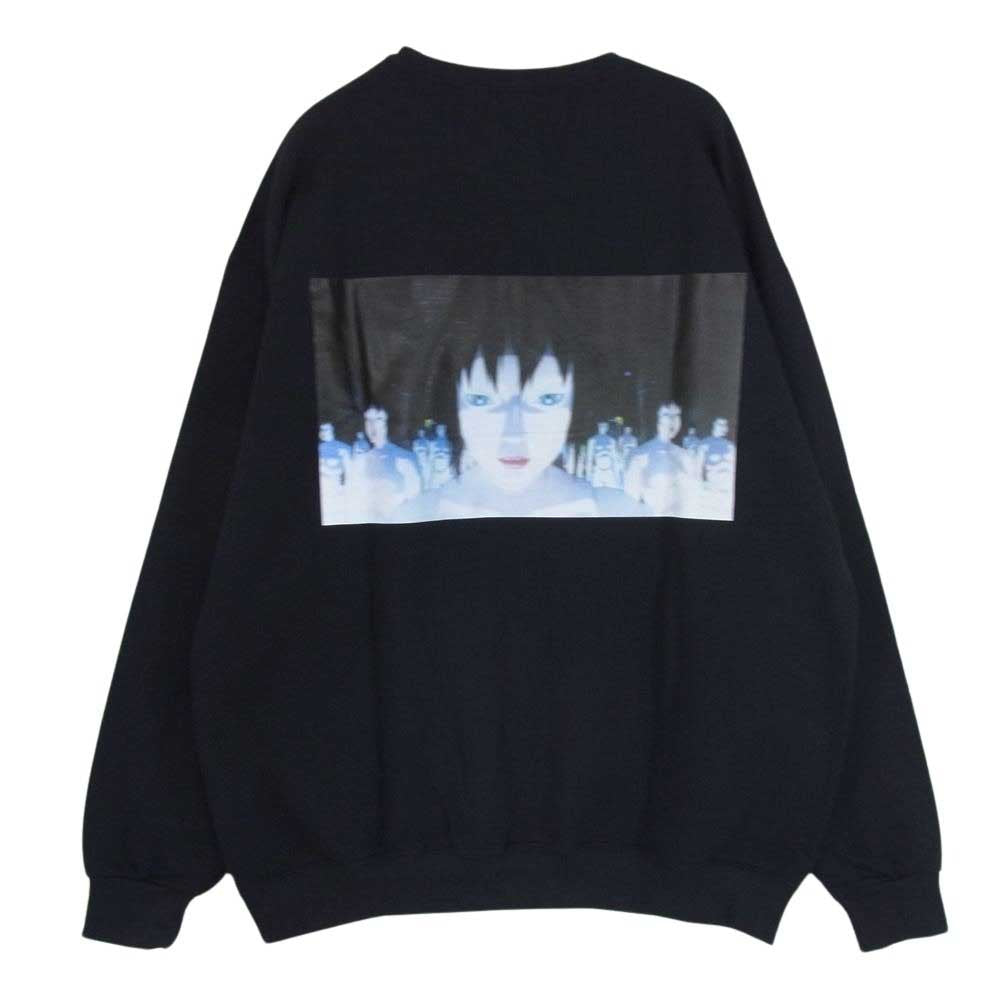 WACKO MARIA ワコマリア INNOCENCE-WM-SS02 × 攻殻機動隊 INNOCENCE CREW NECK SWEAT SHIRT TYPE-2 イノセンス クルーネック スウェットシャツ ブラック系 XL【新古品】【未使用】【中古】