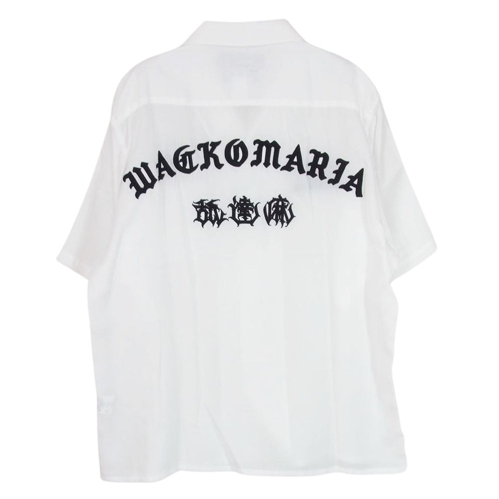 WACKO MARIA ワコマリア 24SS NMD-HIGHTIMES-WM-OC01 × 舐達麻 × HIGH TIMES 50'S OPEN COLLAR SHIRT ハイタイムズ オープンカラー 半袖 開襟シャツ ホワイト系 S【新古品】【未使用】【中古】