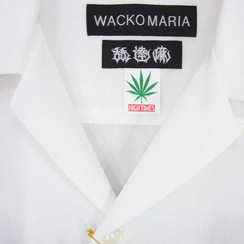 WACKO MARIA ワコマリア 24SS NMD-HIGHTIMES-WM-OC01 × 舐達麻 × HIGH TIMES 50'S OPEN COLLAR SHIRT ハイタイムズ オープンカラー 半袖 開襟シャツ ホワイト系 S【新古品】【未使用】【中古】