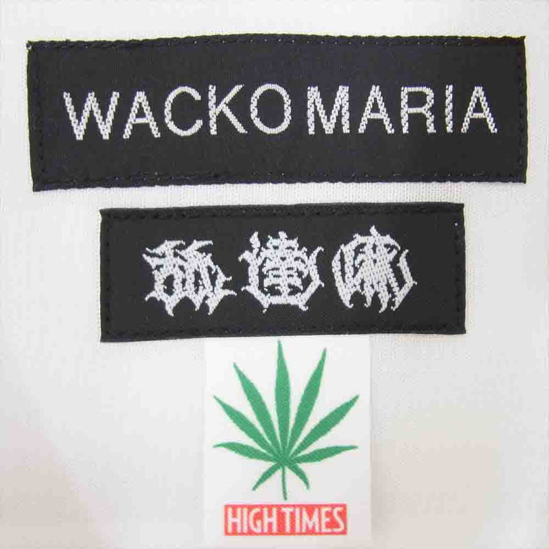 WACKO MARIA ワコマリア 24SS NMD-HIGHTIMES-WM-OC01 × 舐達麻 × HIGH TIMES 50'S OPEN COLLAR SHIRT ハイタイムズ オープンカラー 半袖 開襟シャツ ホワイト系 S【新古品】【未使用】【中古】