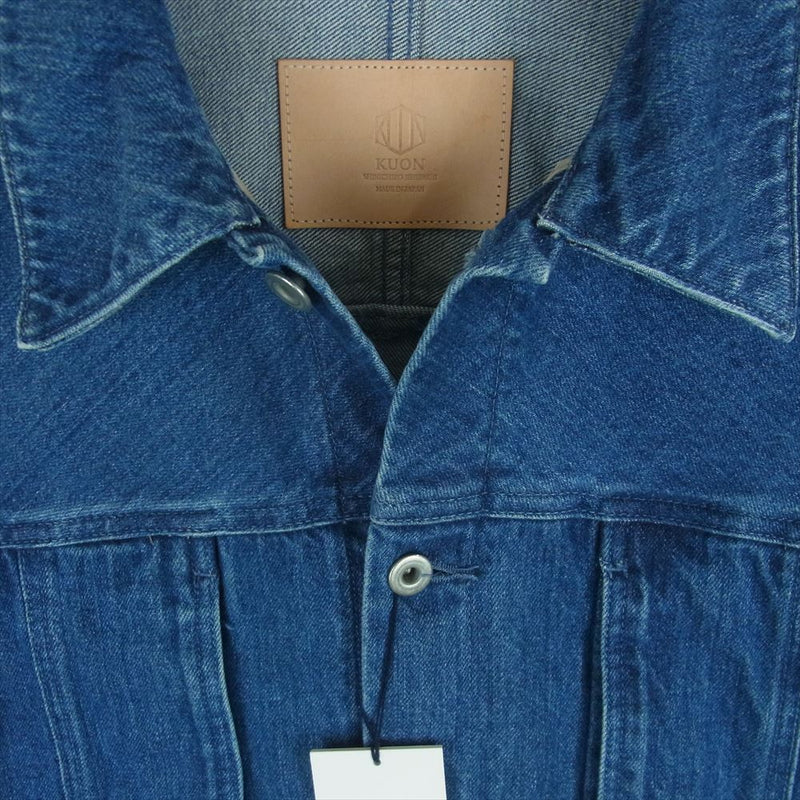 クオン 114JK050700 12.5oz Denim Trucker Jacket 12.5オンス デニム トラッカー ジャケット インディゴブルー系 38【新古品】【未使用】【中古】