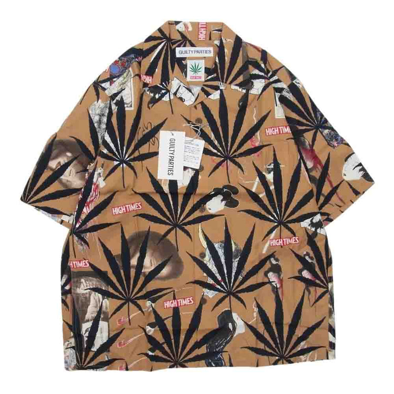 WACKO MARIA ワコマリア 24SS HIGHTIMES-WM-HI06 × HIGH TIMES S/S HAWAIIAN SHIRT TYPE-2 ハイタイムズ ハワイアン アロハシャツ ブラウン系 S【新古品】【未使用】【中古】