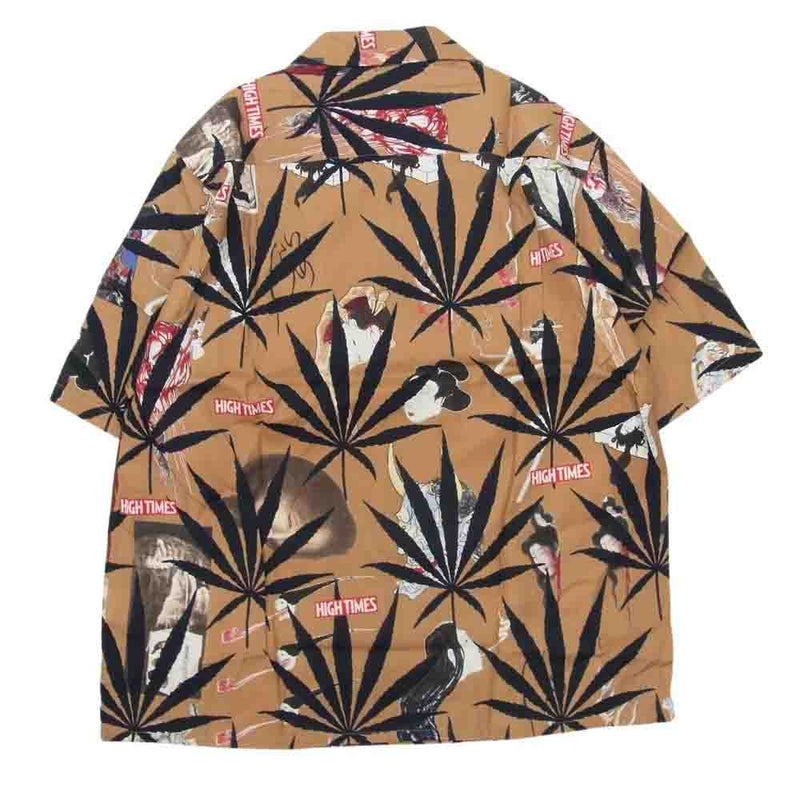 WACKO MARIA ワコマリア 24SS HIGHTIMES-WM-HI06 × HIGH TIMES S/S HAWAIIAN SHIRT TYPE-2 ハイタイムズ ハワイアン アロハシャツ ブラウン系 S【新古品】【未使用】【中古】