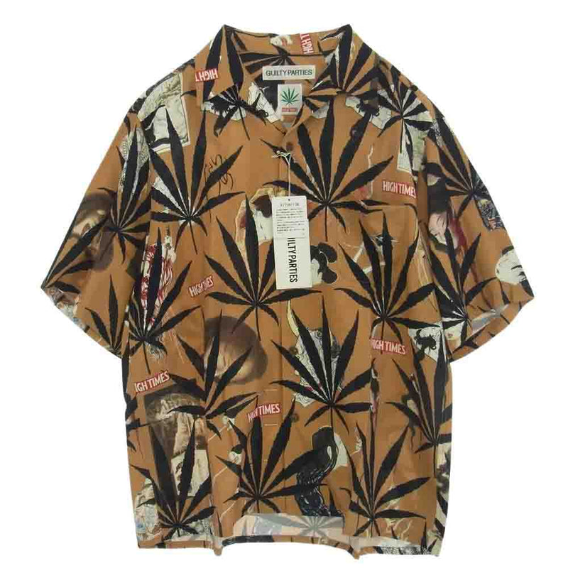 WACKO MARIA ワコマリア 24SS HIGHTIMES-WM-HI06 × HIGH TIMES S/S HAWAIIAN SHIRT TYPE-2 ハイタイムズ ハワイアン アロハシャツ ブラウン M ブラウン系 M【新古品】【未使用】【中古】