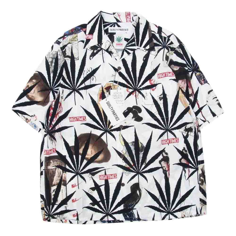 WACKO MARIA ワコマリア 24SS HIGHTIMES-WM-HI06 × HIGH TIMES S/S HAWAIIAN SHIRT TYPE-2 ハイタイムズ ハワイアン シャツ ホワイト系 M【新古品】【未使用】【中古】