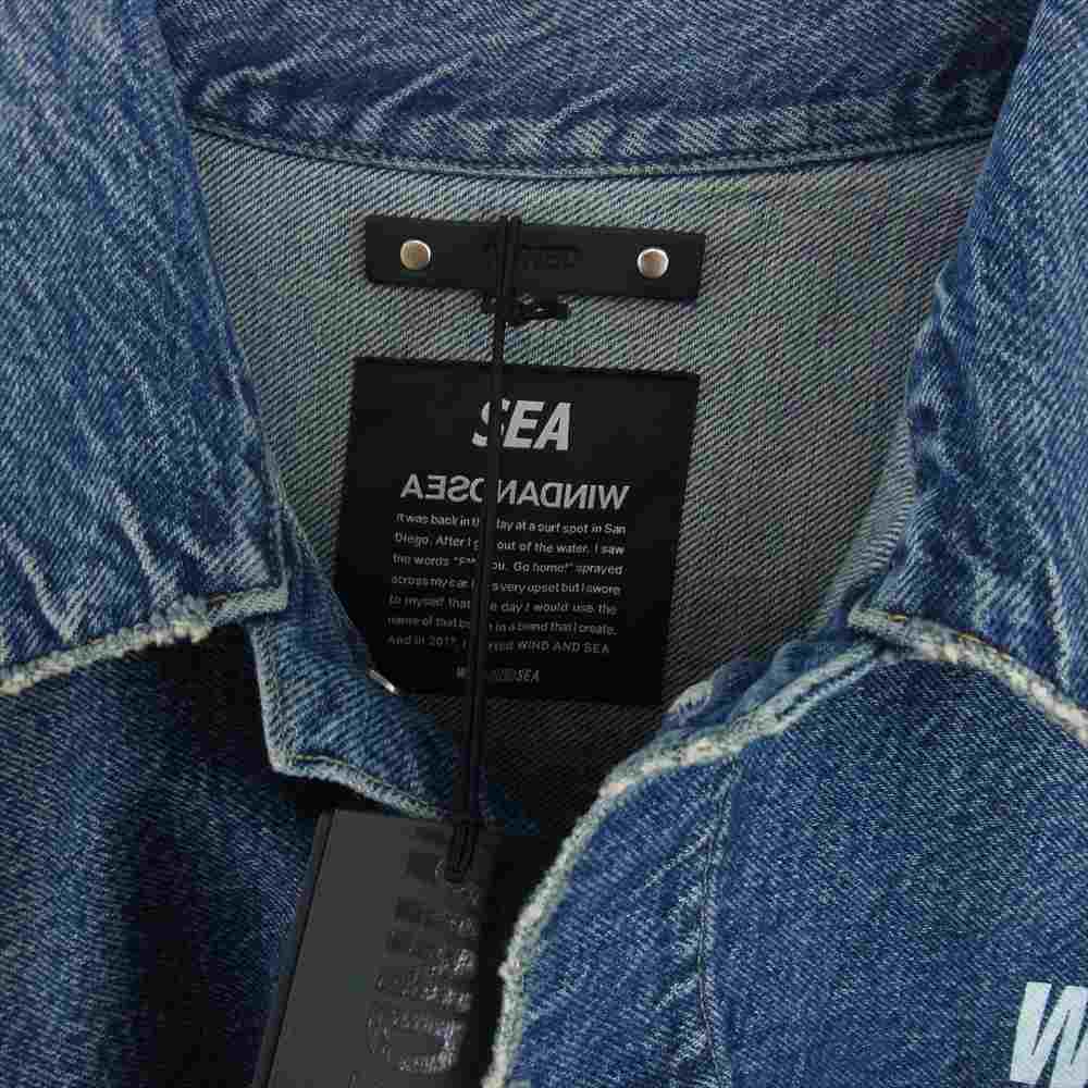 MINEDENIM マインデニム 24SS 24MND-WAS001-86-032 WDS WINDANDSEA ウィンダンシー E.BF-GJKT インディゴセルヴィッジデニム ロゴプリント デニムジャケット 3【新古品】【未使用】【中古】
