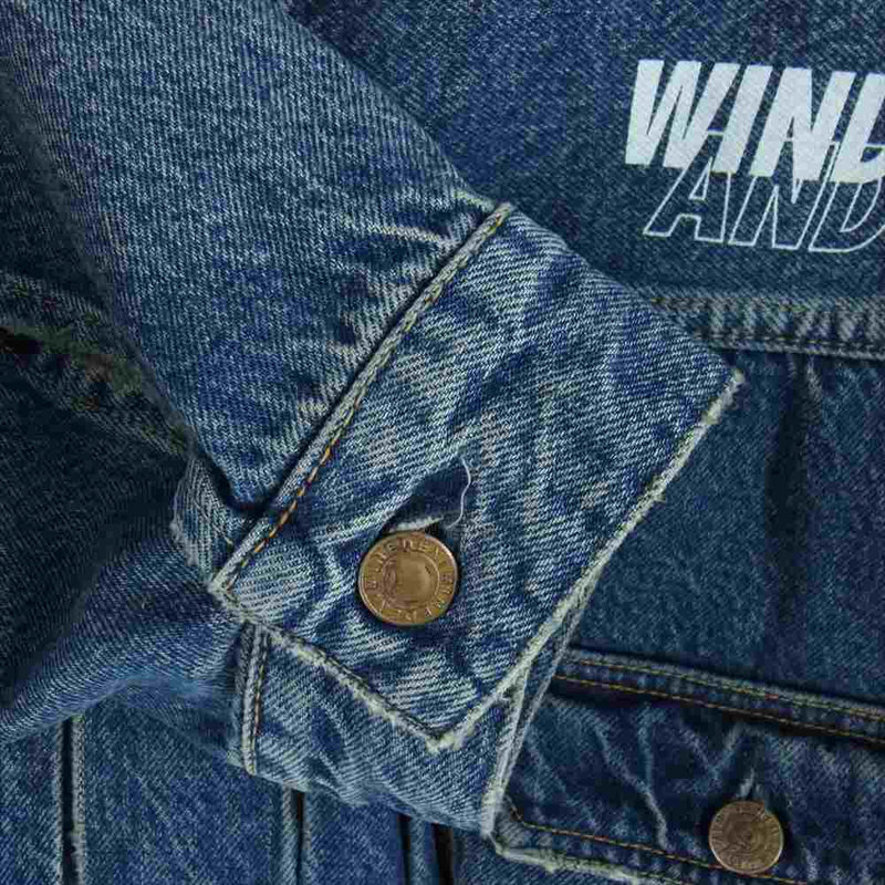 MINEDENIM マインデニム 24SS 24MND-WAS001-86-032 WDS WINDANDSEA ウィンダンシー E.BF-GJKT インディゴセルヴィッジデニム ロゴプリント デニムジャケット 3【新古品】【未使用】【中古】