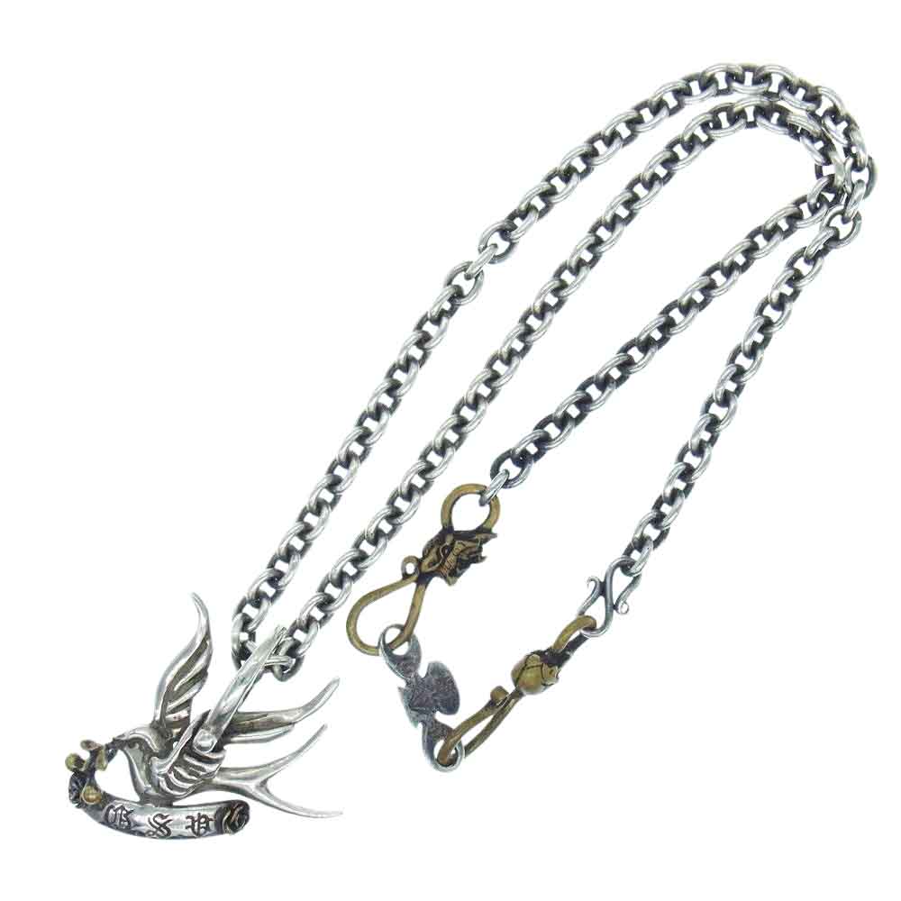 GALCIA ガルシア × GANGSTERVILLE ギャングスタービル ネックレス スワローペンダントトップ スカル デビル チェーンセット  シルバー系【中古】