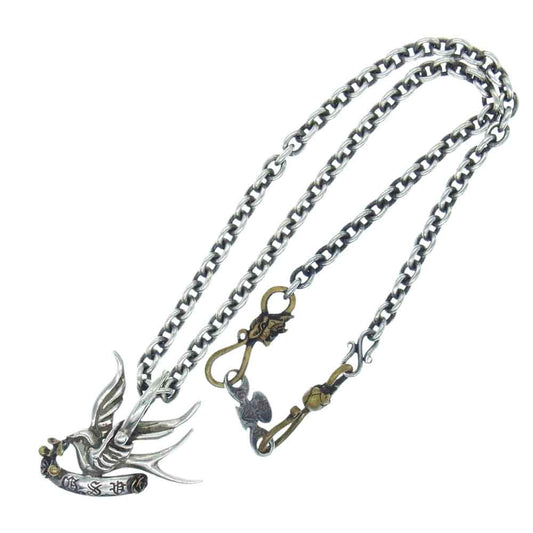 GALCIA ガルシア × GANGSTERVILLE ギャングスタービル ネックレス スワローペンダントトップ スカル デビル チェーンセット  シルバー系【中古】