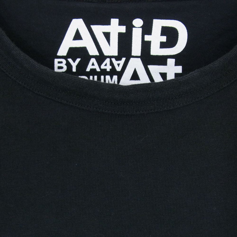 AVIREX アヴィレックス 23121TS-AVI × A4A CIRCLE LOGO SHORT SLEEVE T-SHIRT サークルロゴ 五分袖 Tシャツ ブラック系 M【中古】