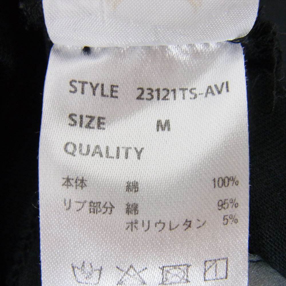 AVIREX アヴィレックス 23121TS-AVI × A4A CIRCLE LOGO SHORT SLEEVE T-SHIRT サークルロゴ 五分袖 Tシャツ ブラック系 M【中古】