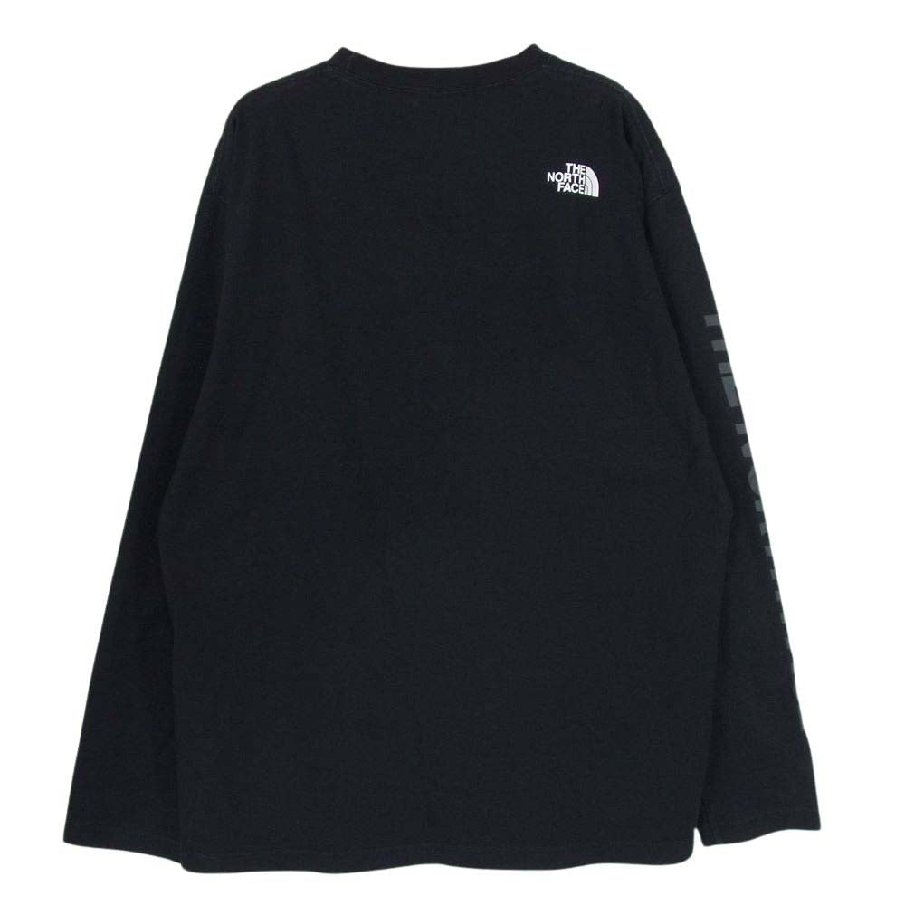 THE NORTH FACE ノースフェイス NT81931 L/S Square Logo Tee ロングスリーブ スクエアロゴ 長袖T シャツ ブラック系 XL【中古】