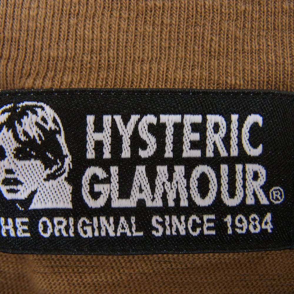 HYSTERIC GLAMOUR ヒステリックグラマー 01212CO01 HYS LOVER Tシャツ ワンピース 五分袖 ブラウン系 FREE【中古】