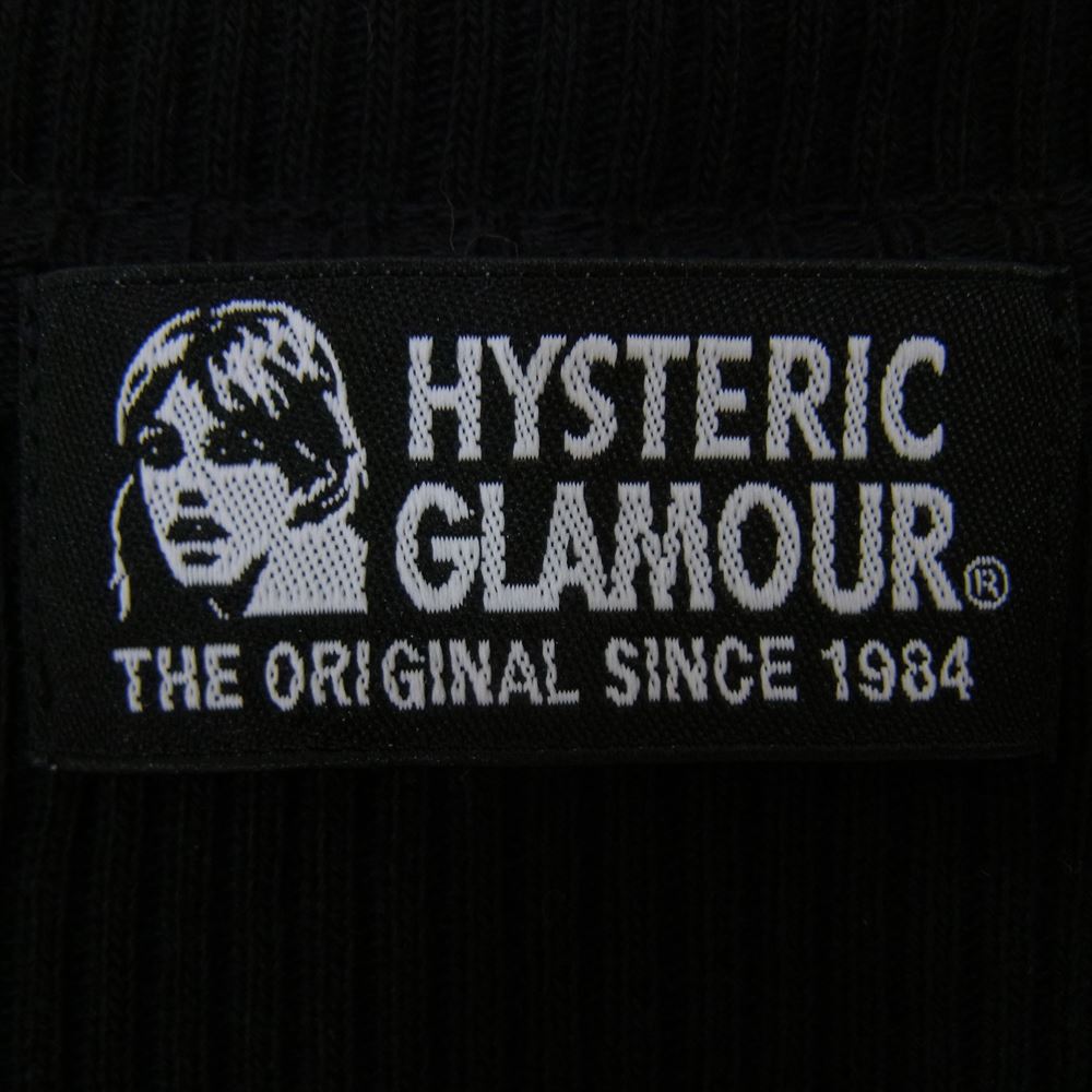 HYSTERIC GLAMOUR ヒステリックグラマー 01211CD04 HYS LOGO 半袖 リブ タイト ロングワンピース ブラック系 FREE【中古】