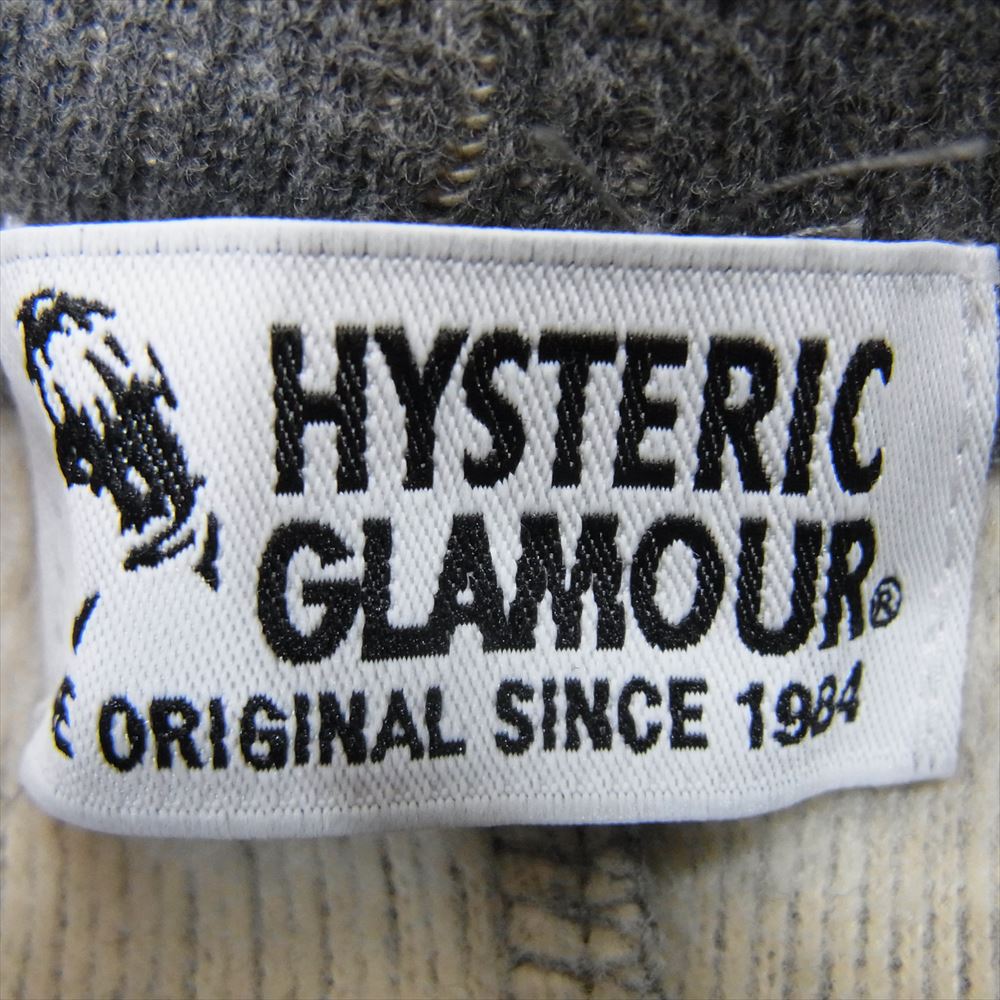 HYSTERIC GLAMOUR ヒステリックグラマー 01203CO03 SUNDAY GIRL プルオーバー 長袖 パーカー ワンピース 裏起毛 グレー系 FREE【中古】