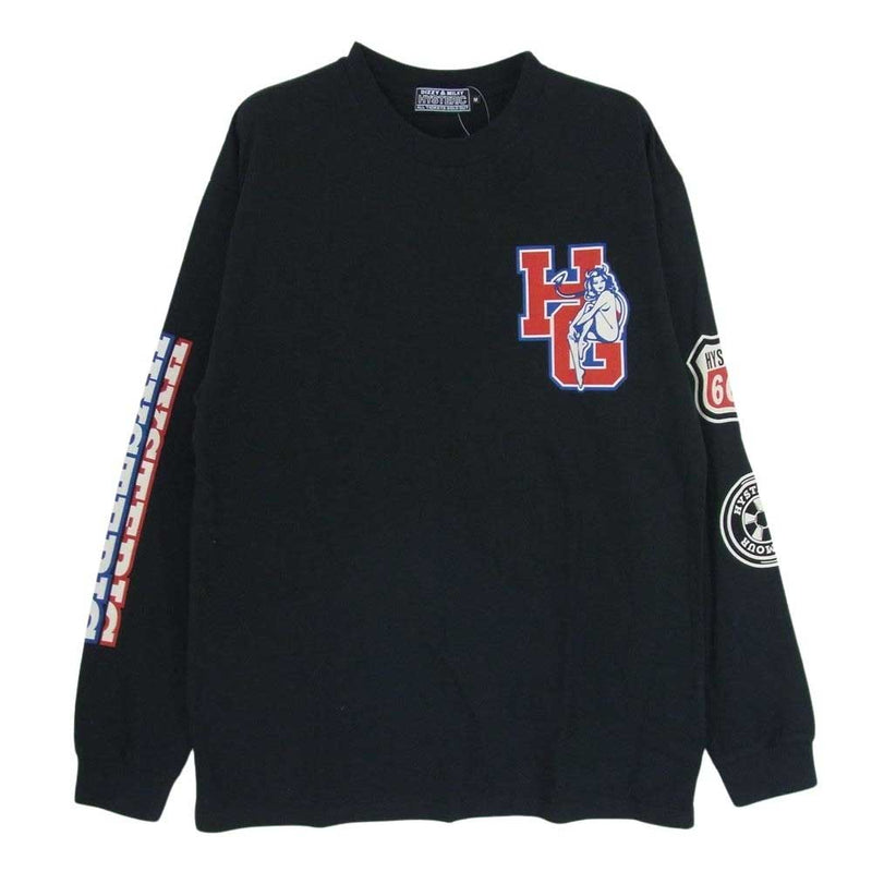 HYSTERIC GLAMOUR ヒステリックグラマー 23AW 02233CL05 MOTOR CITY FEVER ガール ロゴ 長袖 Tシャツ ブラック系 M【中古】