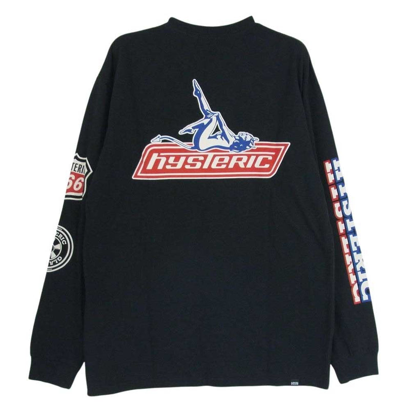 HYSTERIC GLAMOUR ヒステリックグラマー 23AW 02233CL05 MOTOR CITY FEVER ガール ロゴ 長袖 Tシャツ ブラック系 M【中古】