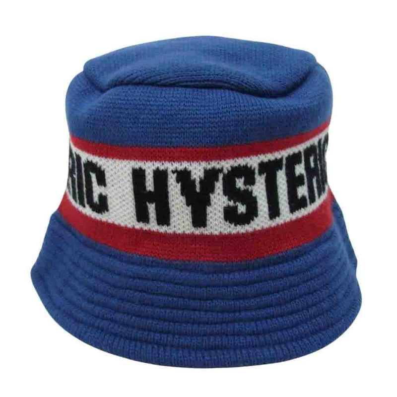 HYSTERIC GLAMOUR ヒステリックグラマー 02203QH02 HYSTERIC LOGO ニット バケット ハット ブルー系 FREE【中古】