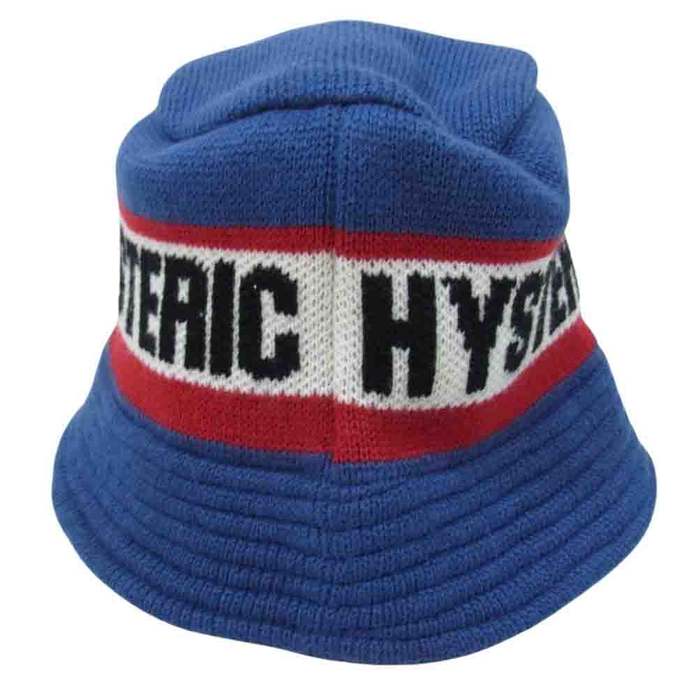 HYSTERIC GLAMOUR ヒステリックグラマー 02203QH02 HYSTERIC LOGO ニット バケット ハット ブルー系 FREE【中古】