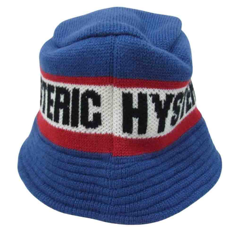 HYSTERIC GLAMOUR ヒステリックグラマー 02203QH02 HYSTERIC LOGO ニット バケット ハット ブルー系 FREE【中古】