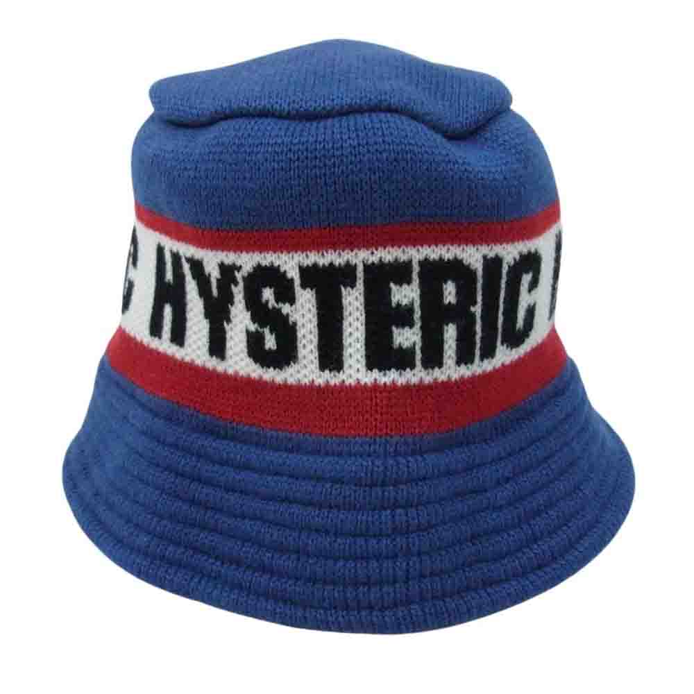 HYSTERIC GLAMOUR ヒステリックグラマー 02203QH02 HYSTERIC LOGO ニット バケット ハット ブルー系 FREE【中古】