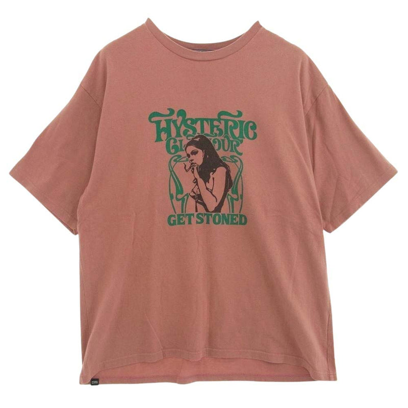 HYSTERIC GLAMOUR ヒステリックグラマー 02231CT42 GET STONED ゲット ストーンド Tシャツ ピンク系 XL【中古】