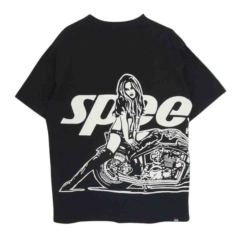 HYSTERIC GLAMOUR ヒステリックグラマー 24SS 02241CT41 SPEEDSTER クルーネック 半袖 プリント Tシャツ ブラック系 L【中古】