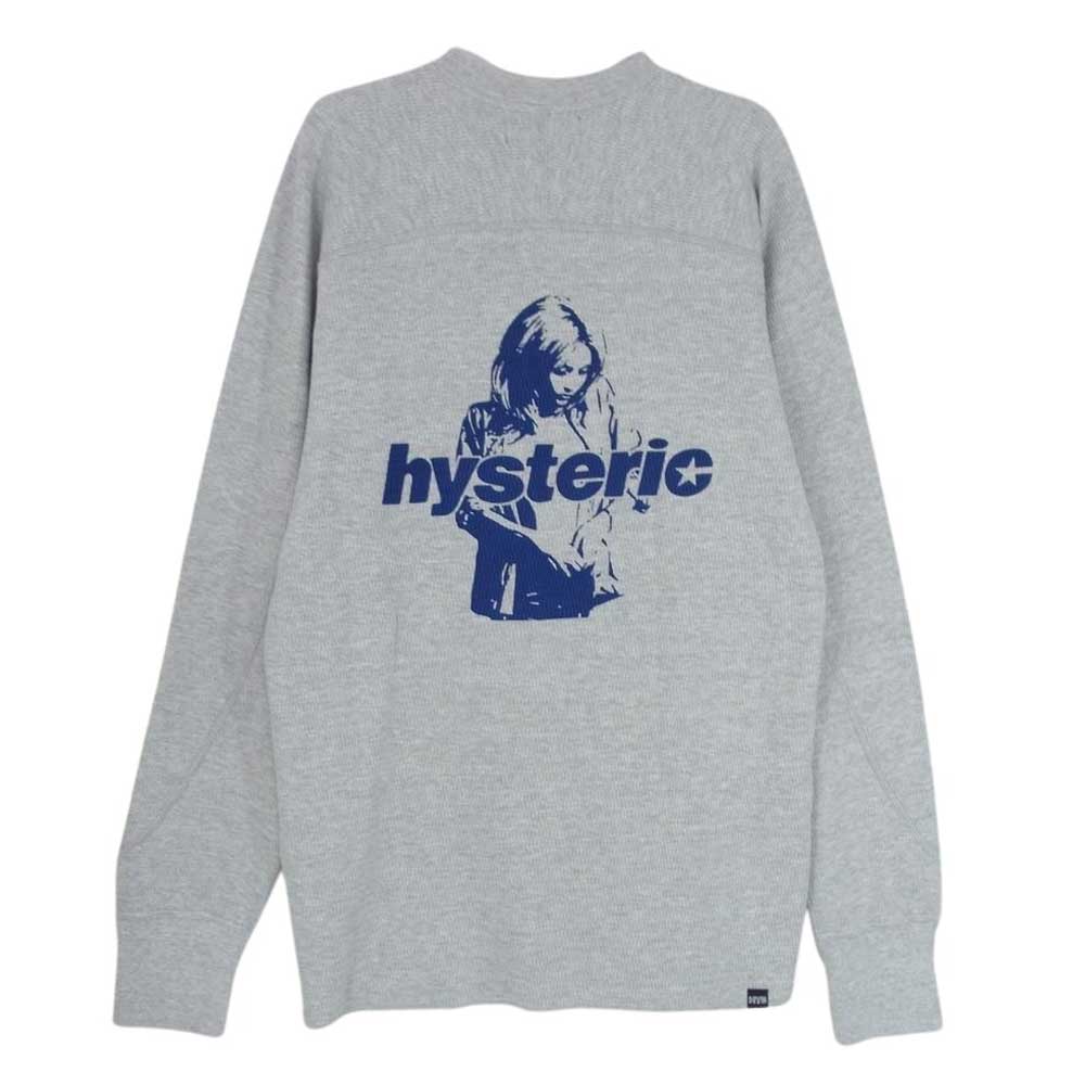 HYSTERIC GLAMOUR ヒステリックグラマー 23AW 02233CS02 ヘンリーネック スウェット カットソー サーマル 長袖 Tシャツ グレー系 M【中古】