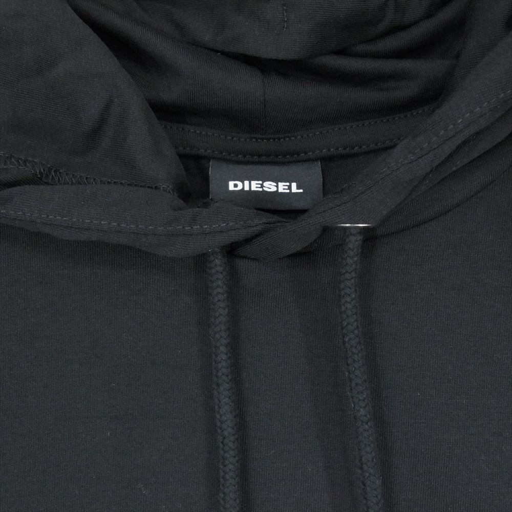 DIESEL ディーゼル プルオーバー 骨 BONE 袖 プリント コットン フーディ パーカー ブラック系 M【中古】