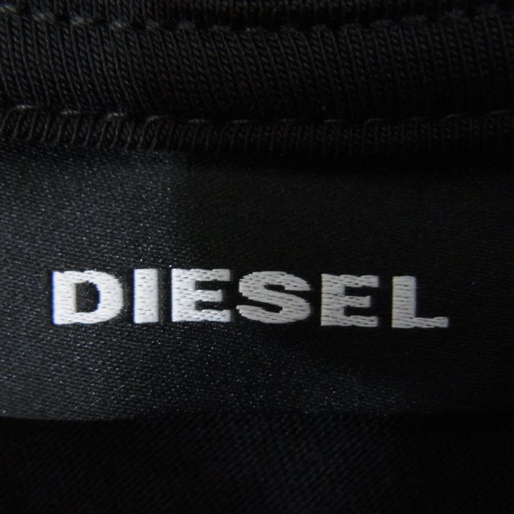 DIESEL ディーゼル プルオーバー 骨 BONE 袖 プリント コットン フーディ パーカー ブラック系 M【中古】