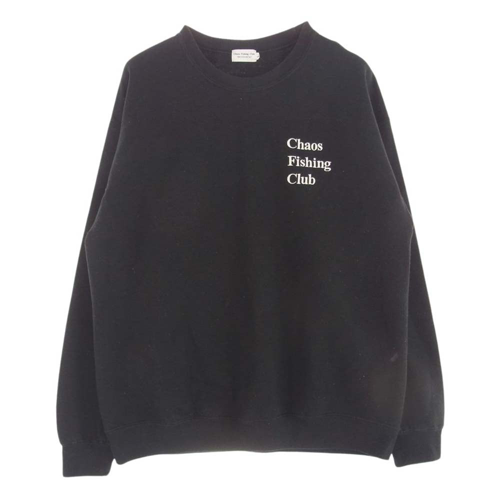 カオスフィッシングクラブ LOGO CREW NECK ロゴ スウェット ブラック系 L【中古】