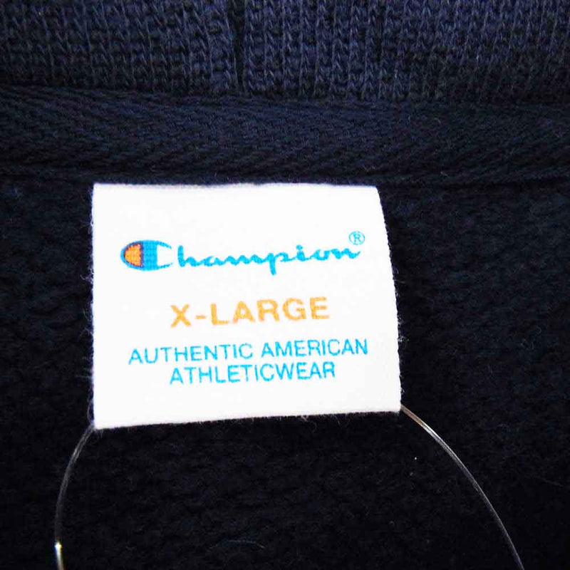 Champion チャンピオン C3-S119 P/O HOODED SWEATSHIRT プルオーバー パーカー ネイビー系 XL【美品】【中古】