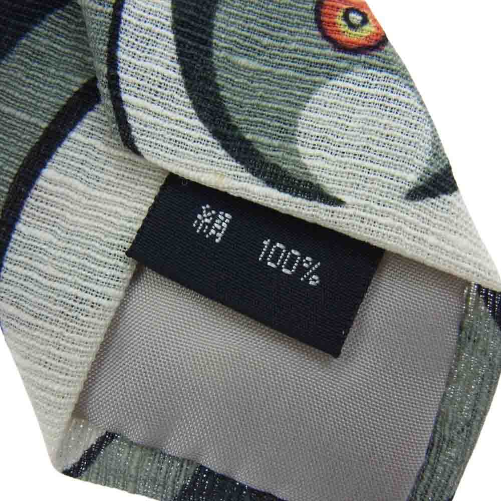 ISSEY MIYAKE イッセイミヤケ MEN メン 村上隆 シルク 総柄 ネクタイ グリーン系【中古】