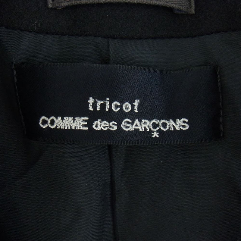 tricot COMME des GARCONS トリココムデギャルソン D-TK9210 袖レザー切替 ウール コート サイズ表記無【中古】