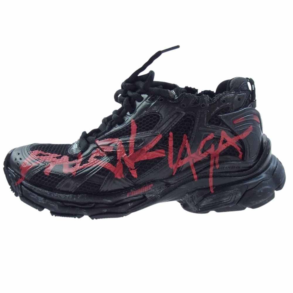 BALENCIAGA バレンシアガ 677403 Runner Sneaker  Graffiti Black Red ランナー グラフィティ スニーカー ブラック系 28.5cm【中古】