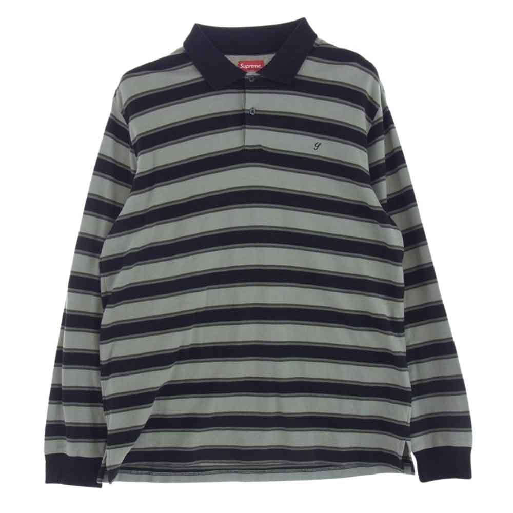 Supreme シュプリーム 18AW Striped L/S Polo ストライプ ポロ 長袖 シャツ L【中古】