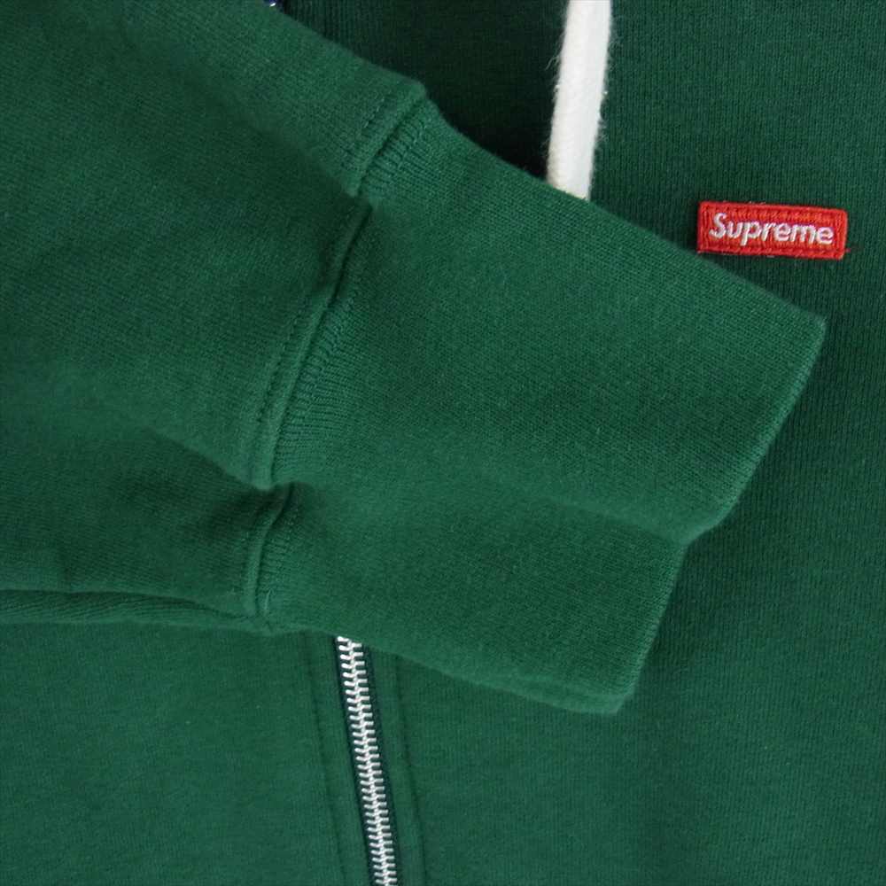 Supreme シュプリーム 22AW Small Box Drawcord Zip Up Hooded Sweat スモール ボックス ドローコード ジップ アップ フーディッド スウェット パーカー グリーン系 L【極上美品】【中古】