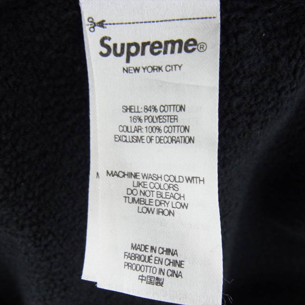 Supreme シュプリーム 23AW Denim Collar Half Zip Sweatshirt デニム カラー ハーフ ジップ 襟付 スウェットシャツ  ブラック系 L【美品】【中古】