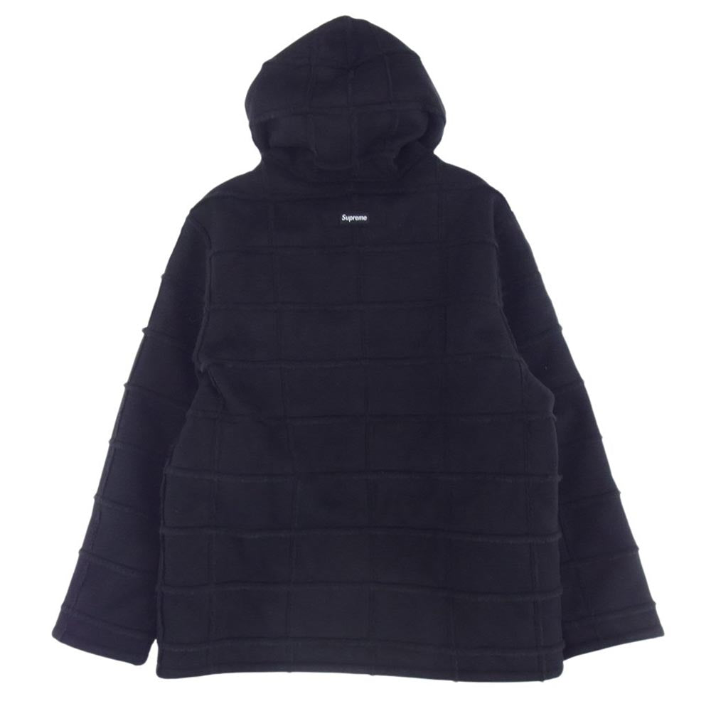 Supreme シュプリーム 20SS Faux Suede Patchwork Hooded Jacket フェイク スウェード パッチワーク フーディッド ジャケット ブラック系 M【極上美品】【中古】